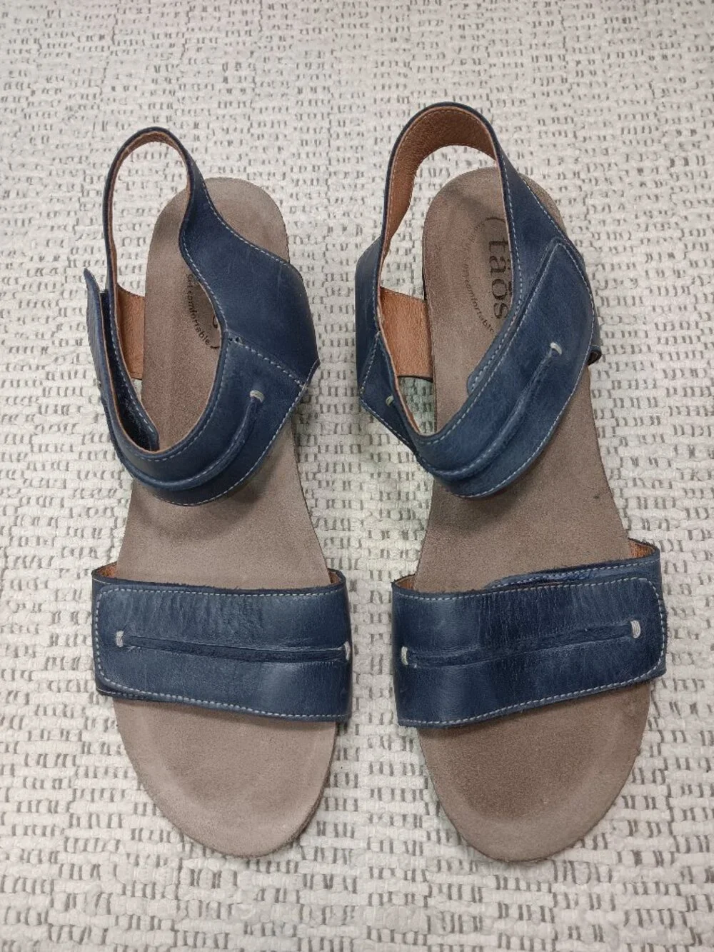 Taos Women’s 'Reason' Dark Blue Leather Adjustable Wedge Sandals 42 EU / 11 US